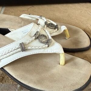 White Mountain White Sandals with Silver Accents